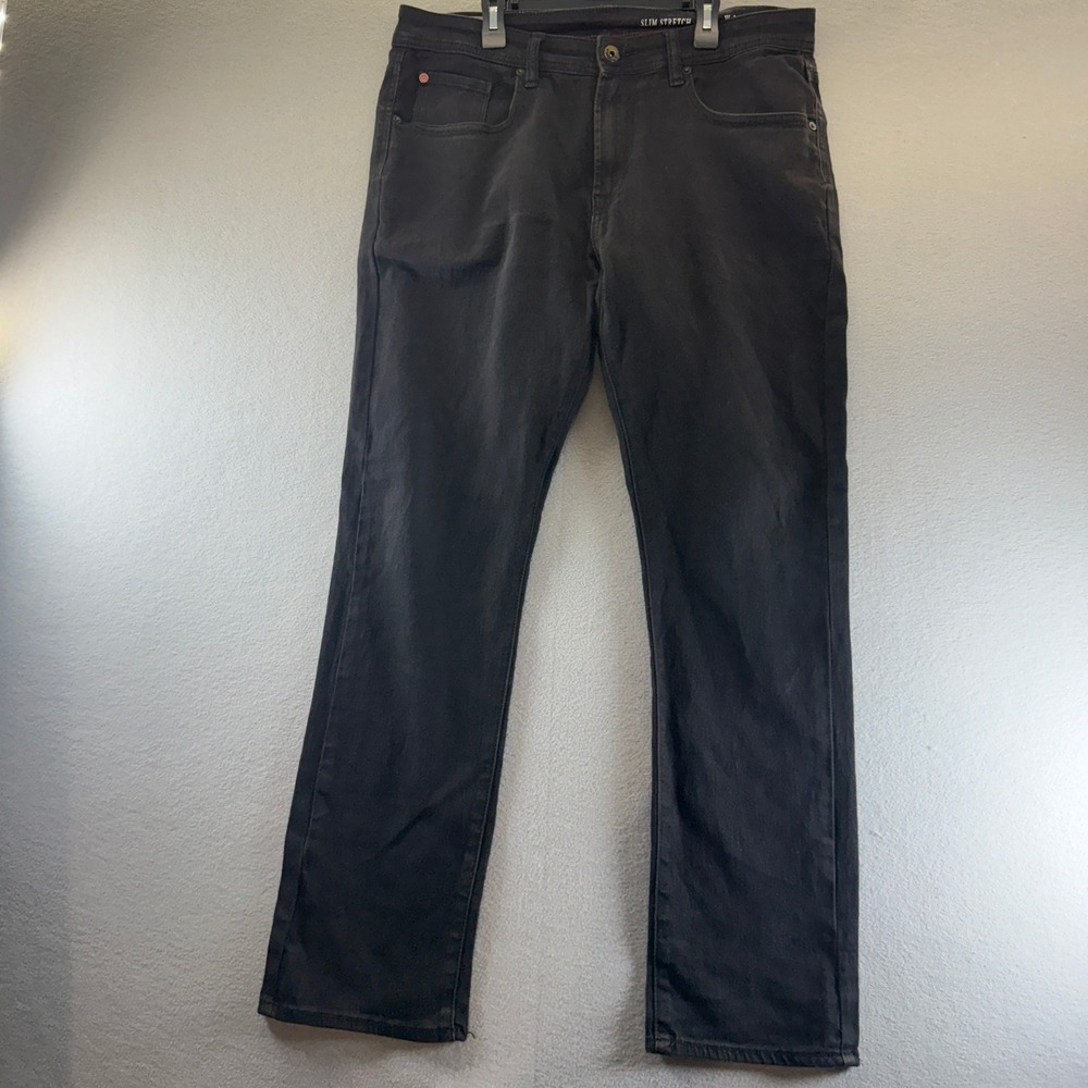 English Laundry Mens Slim Stretch Jeans Black 34x30 Casual Denim Pants